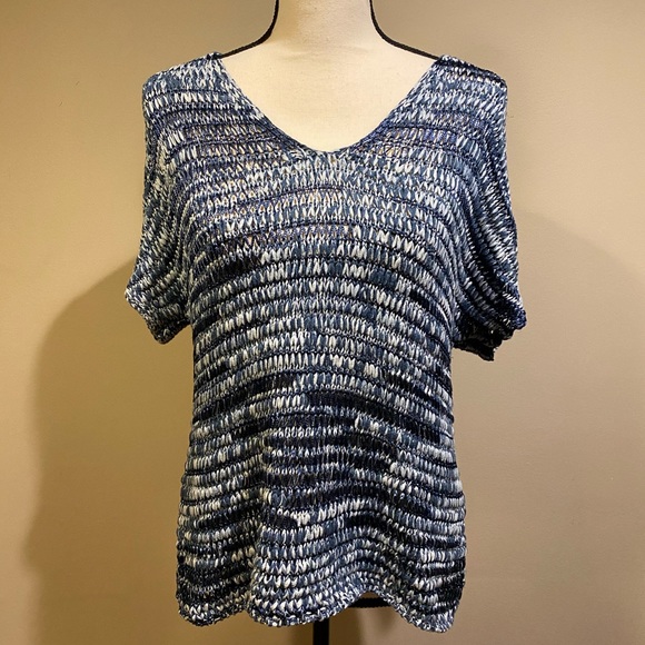 Eileen Fisher Blue Knit Shirt - Picture 2 of 10
